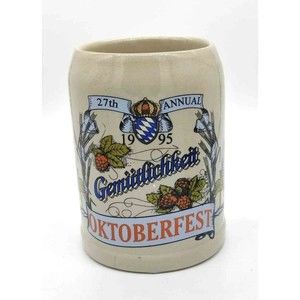 Vintage Oktoberfest Virginia Stein 1995 Richmond VA Beer Mug 90s Mugs Steins Cup
